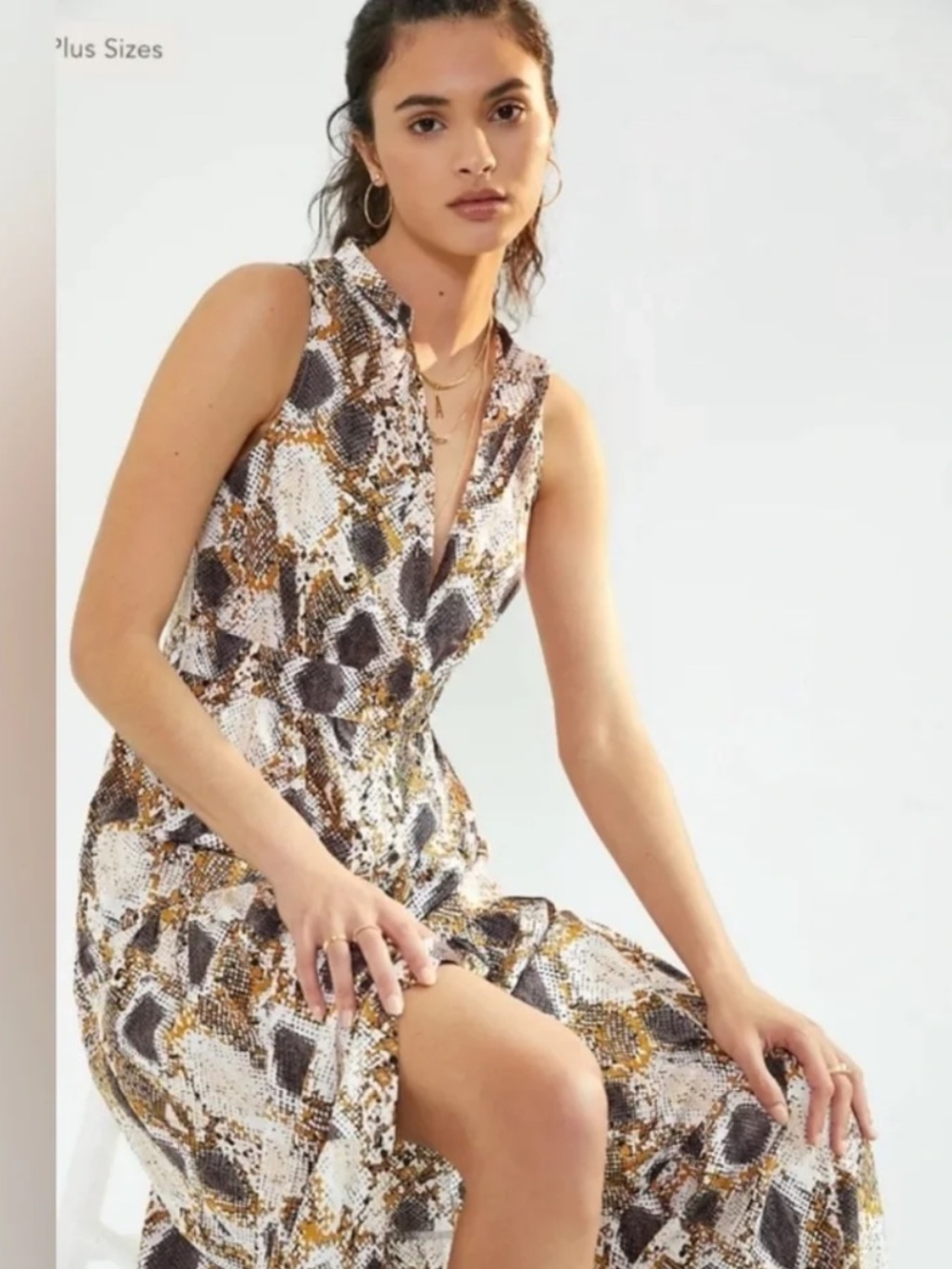 Women’s Anthropologie MAEVE snake print tiered maxi dress- Size 6 - Picture 2 of 12